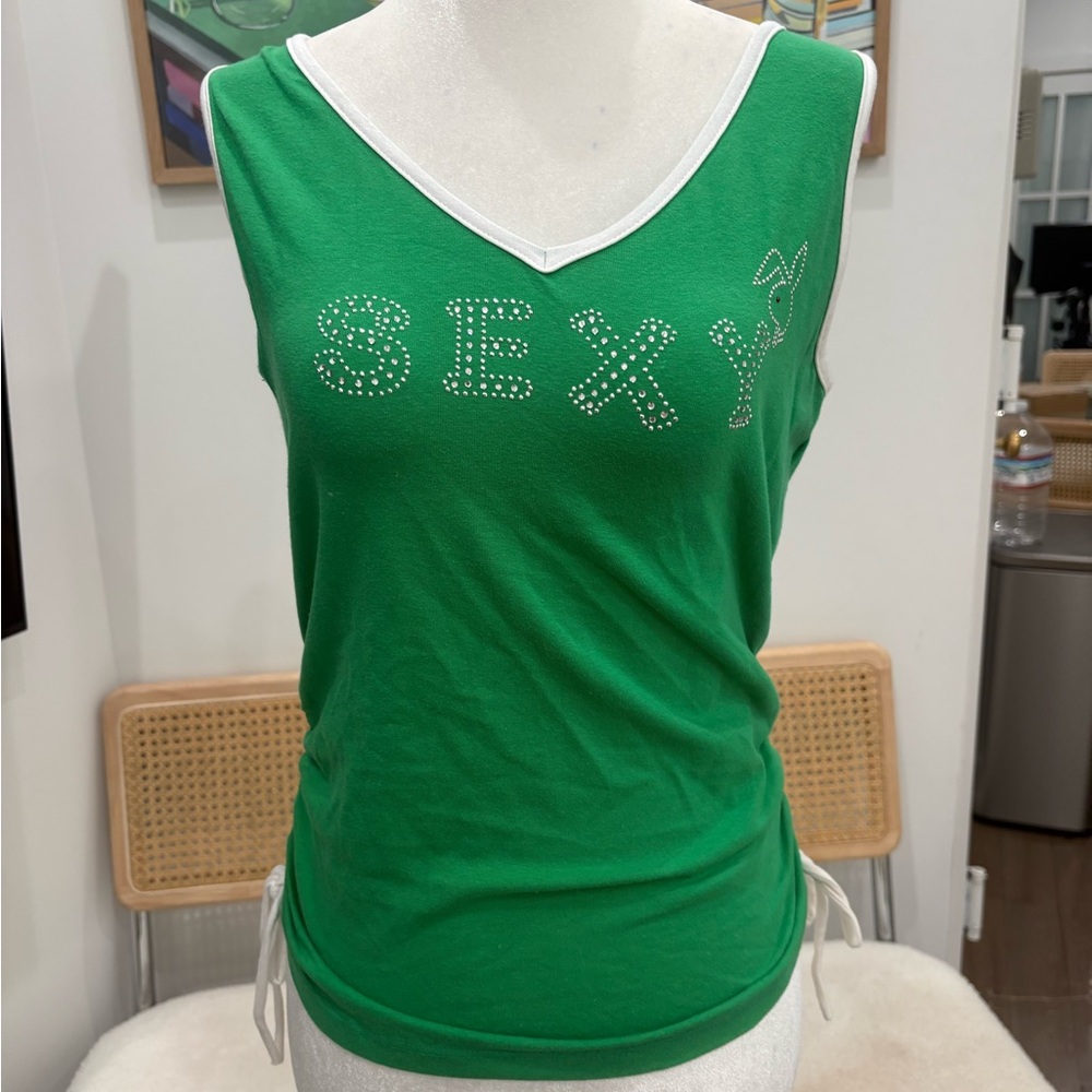 Vintage Y2K playboy rhinestoned tank!